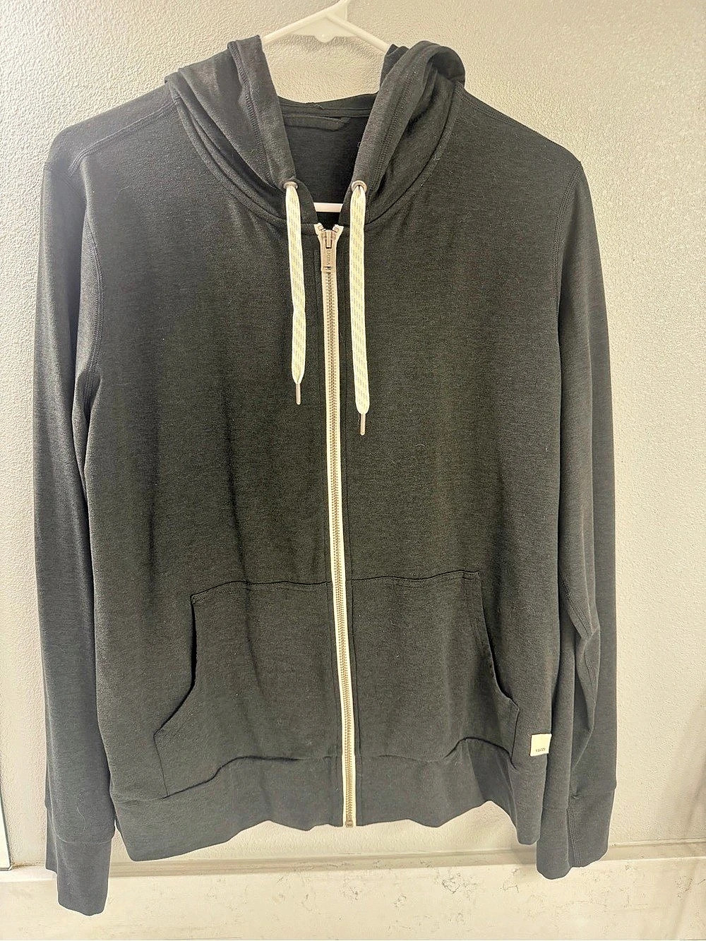 Vuori Zip Front Hoodie in Gray